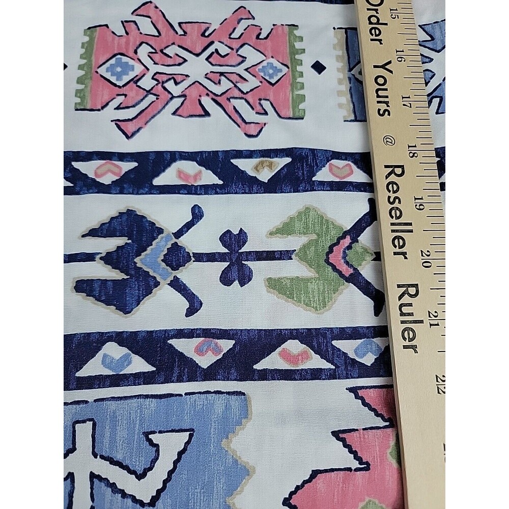 Cabrais Aztec Shirt‎ Womens 16 XL White Pink Blue Southwest Tribal Vintage 90s - Picture 12 of 12